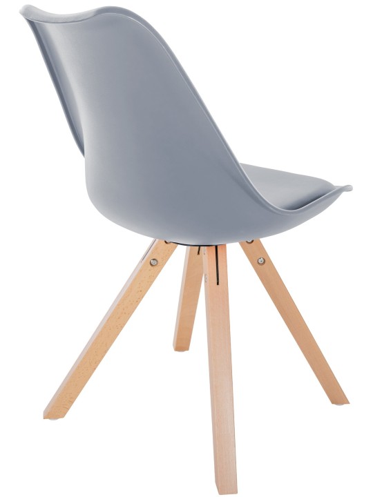 Chaise Sofia Plastique Carré, gris