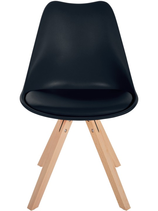 Chaise Sofia Plastique Carré, noir