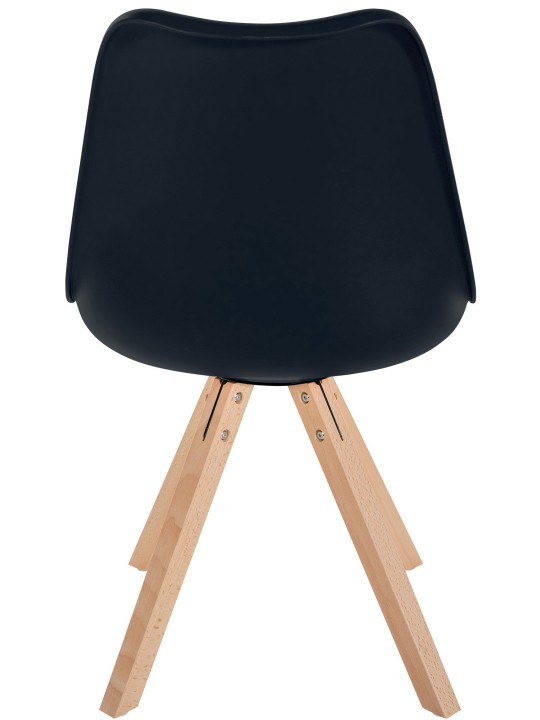 Chaise Sofia Plastique Carré, noir