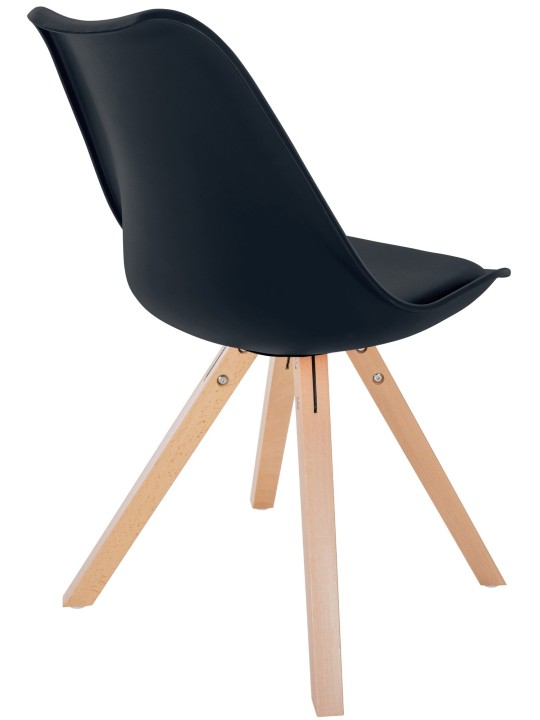 Chaise Sofia Plastique Carré, noir