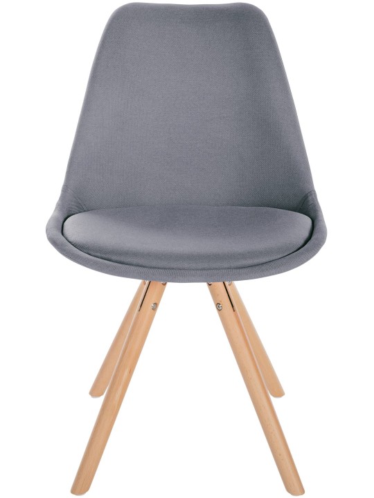Chaise Sofia Tissu Ronde, gris clair