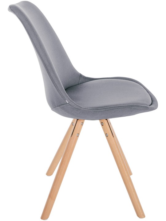 Chaise Sofia Tissu Ronde, gris clair