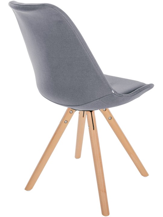 Chaise Sofia Tissu Ronde, gris clair