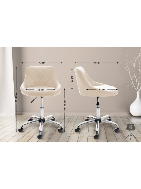 Tabouret de travail Lazio simili cuir, crème Tabouret de travail Lazio simili cuir, crème