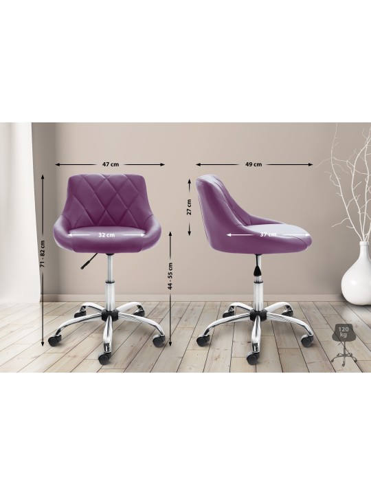 Tabouret de travail Lazio simili cuir, lilas Tabouret de travail Lazio simili cuir, lilas