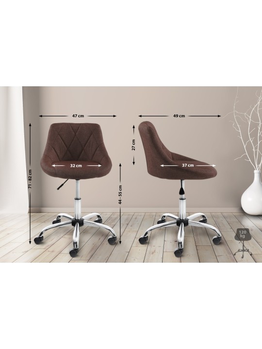 Tabouret de travail Lazio tissu, brun Tabouret de travail Lazio tissu, brun