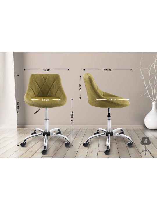 Tabouret de travail Lazio tissu, vert Tabouret de travail Lazio tissu, vert