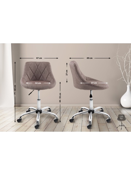 Tabouret de travail Lazio tissu, taupe