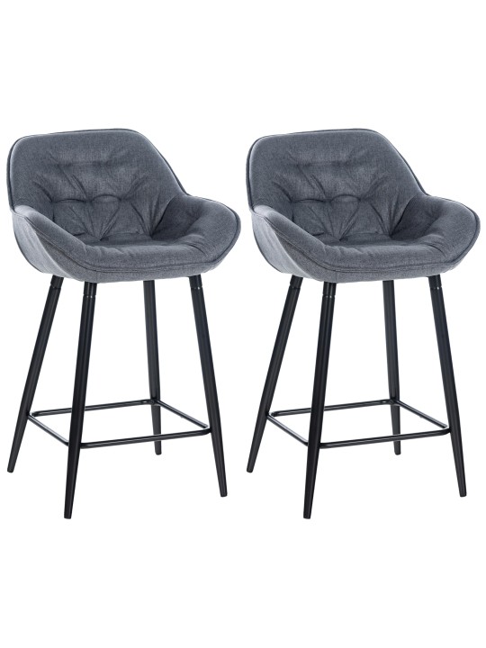 Lot de 2 tabourets de bar Gibson tissu, gris Lot de 2 tabourets de bar Gibson tissu, gris