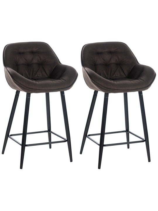 Lot de 2 tabourets de bar Gibson tissu, brun Lot de 2 tabourets de bar Gibson tissu, brun