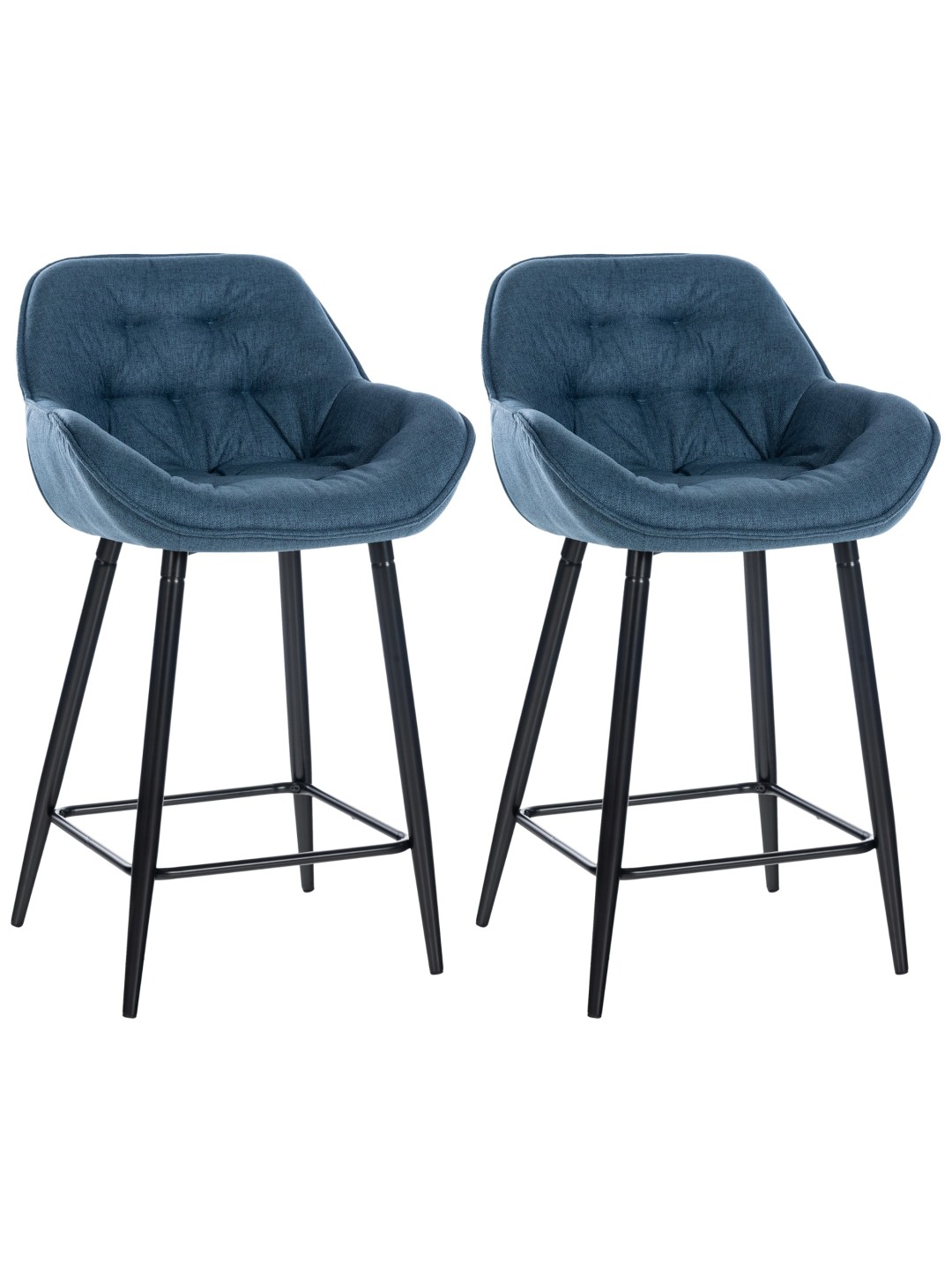 Lot de 2 tabourets de bar Gibson tissu, bleu