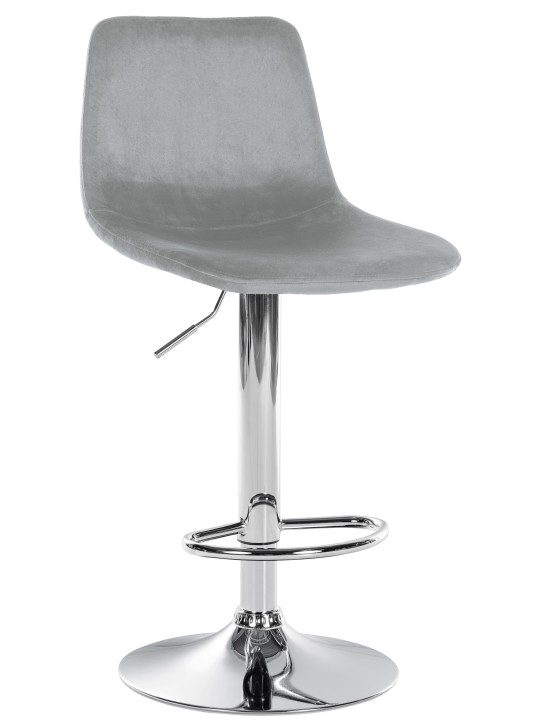 Tabouret de bar Divo velours chrome, gris