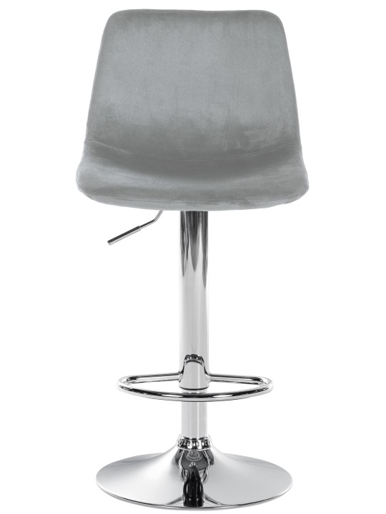 Tabouret de bar Divo velours chrome, gris