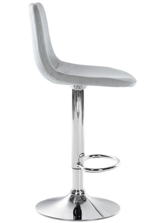 Tabouret de bar Divo velours chrome, gris