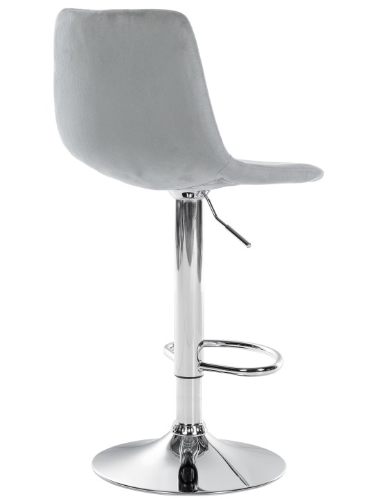 Tabouret de bar Divo velours chrome, gris