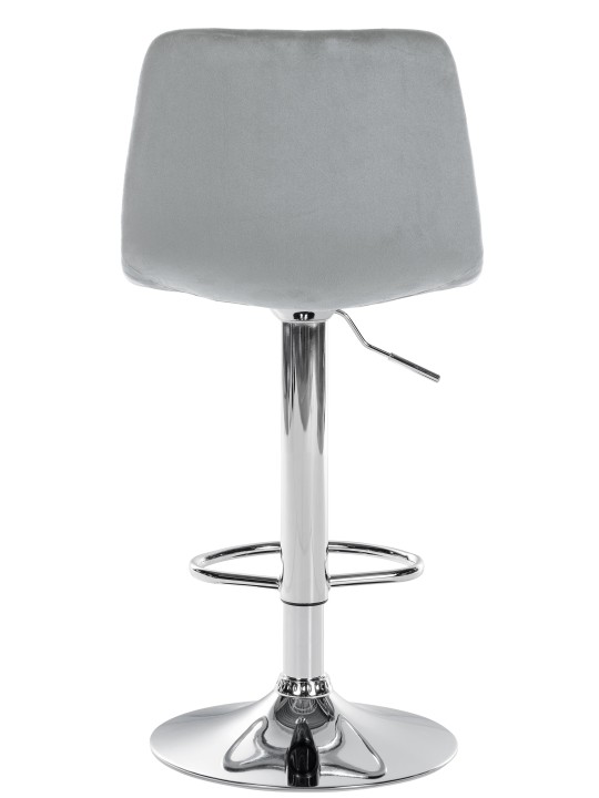 Tabouret de bar Divo velours chrome, gris