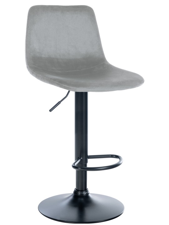 Tabouret de bar Divo velours, gris
