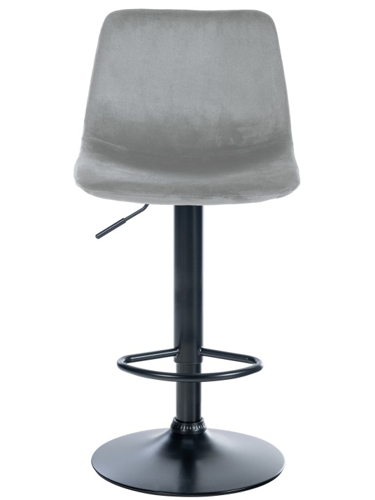 Tabouret de bar Divo velours, gris