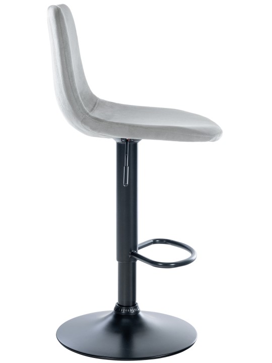 Tabouret de bar Divo velours, gris