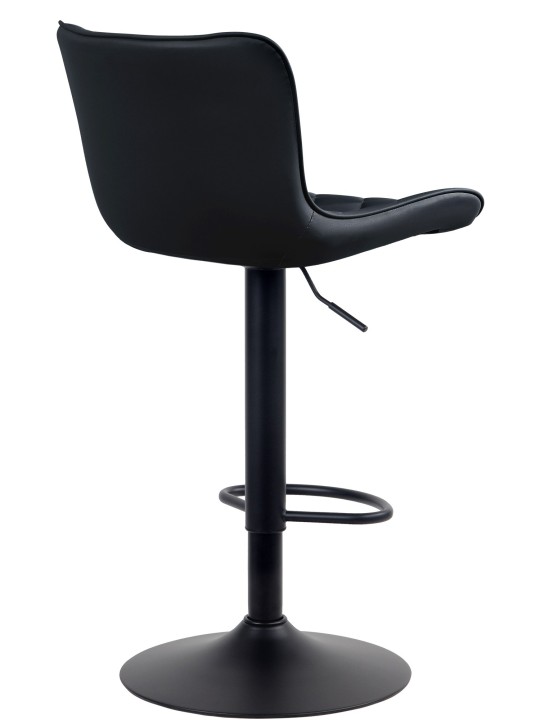 Tabouret de bar Emma simili cuir, noir