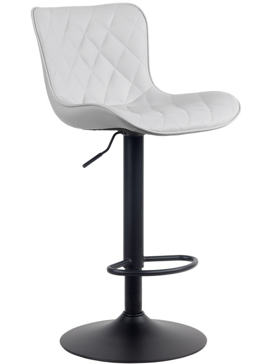 Tabouret de bar Emma simili cuir, blanc
