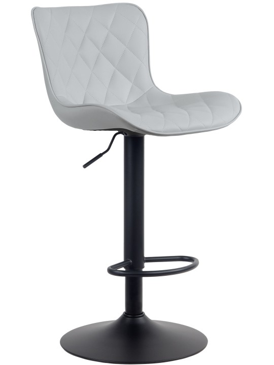 Tabouret de bar Emma simili cuir, gris