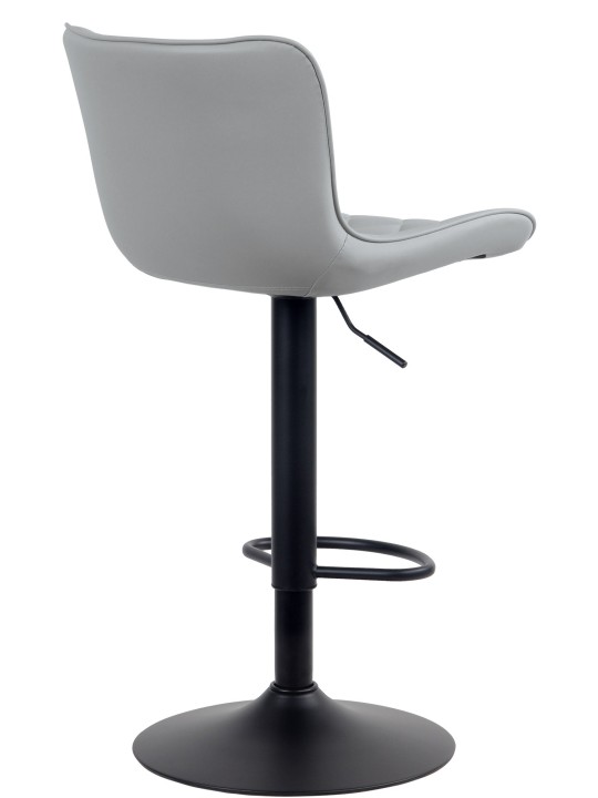 Tabouret de bar Emma simili cuir, gris