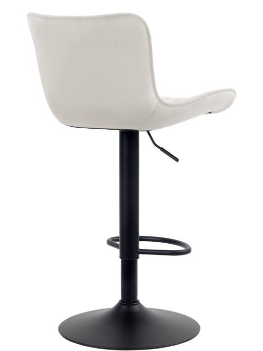 Tabouret de bar Emma velours, crème