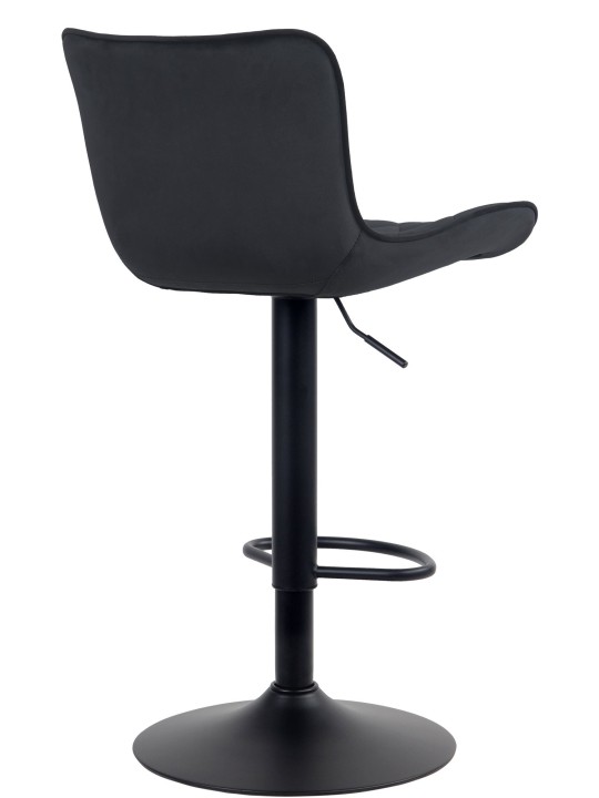 Tabouret de bar Emma velours, noir