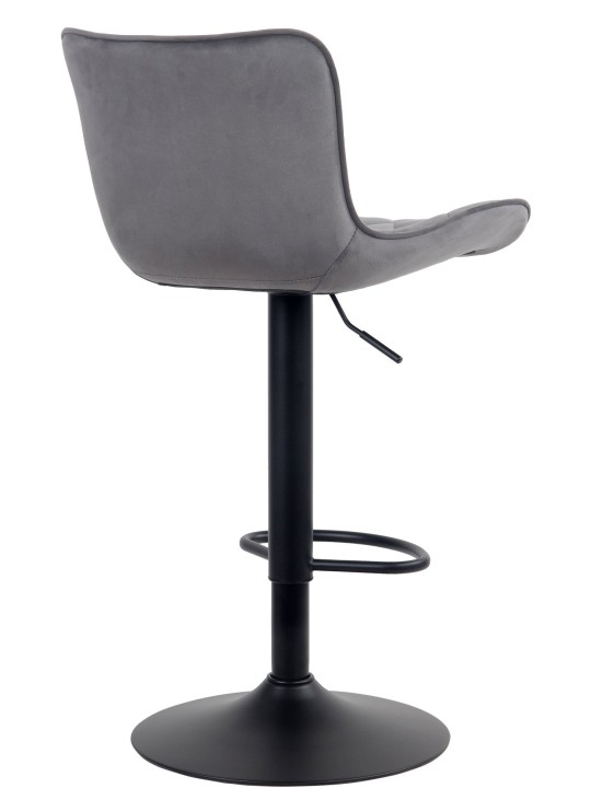 Tabouret de bar Emma velours, gris foncé
