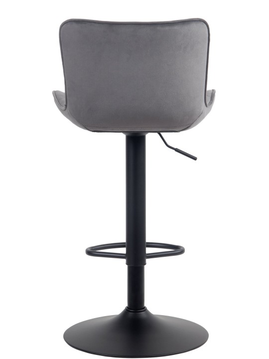 Tabouret de bar Emma velours, gris foncé