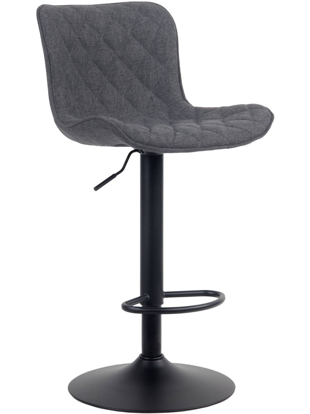 Tabouret de bar Emma tissu, noir