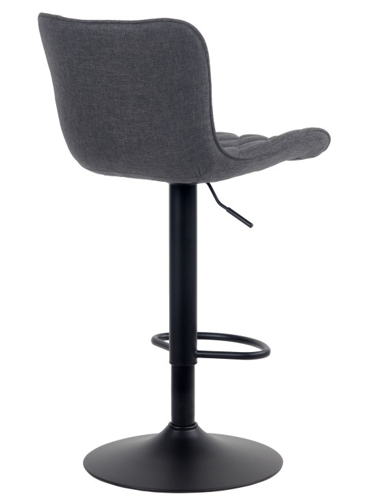 Tabouret de bar Emma tissu, noir