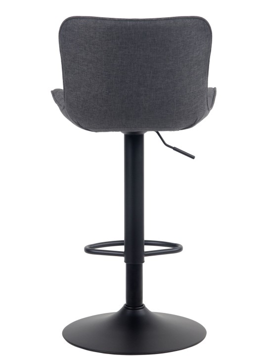 Tabouret de bar Emma tissu, noir