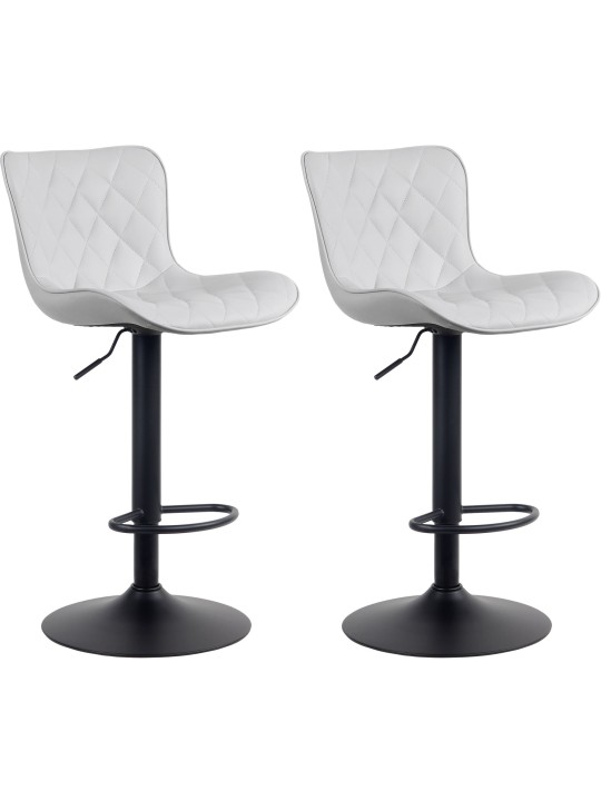 Lot de 2 tabourets de bar Emma simili cuir, blanc Lot de 2 tabourets de bar Emma simili cuir, blanc