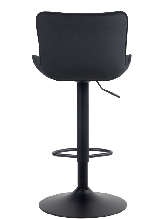 Lot de 2 tabourets de bar Emma velours, noir