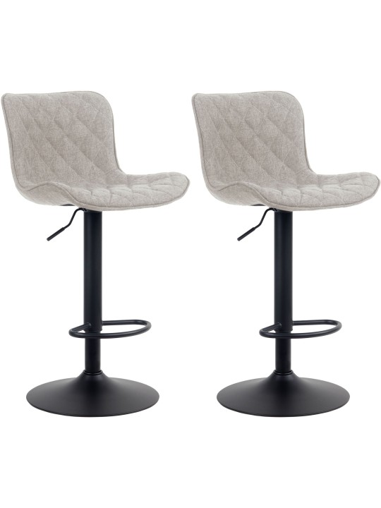Lot de 2 tabourets de bar Emma tissu, taupe Lot de 2 tabourets de bar Emma tissu, taupe