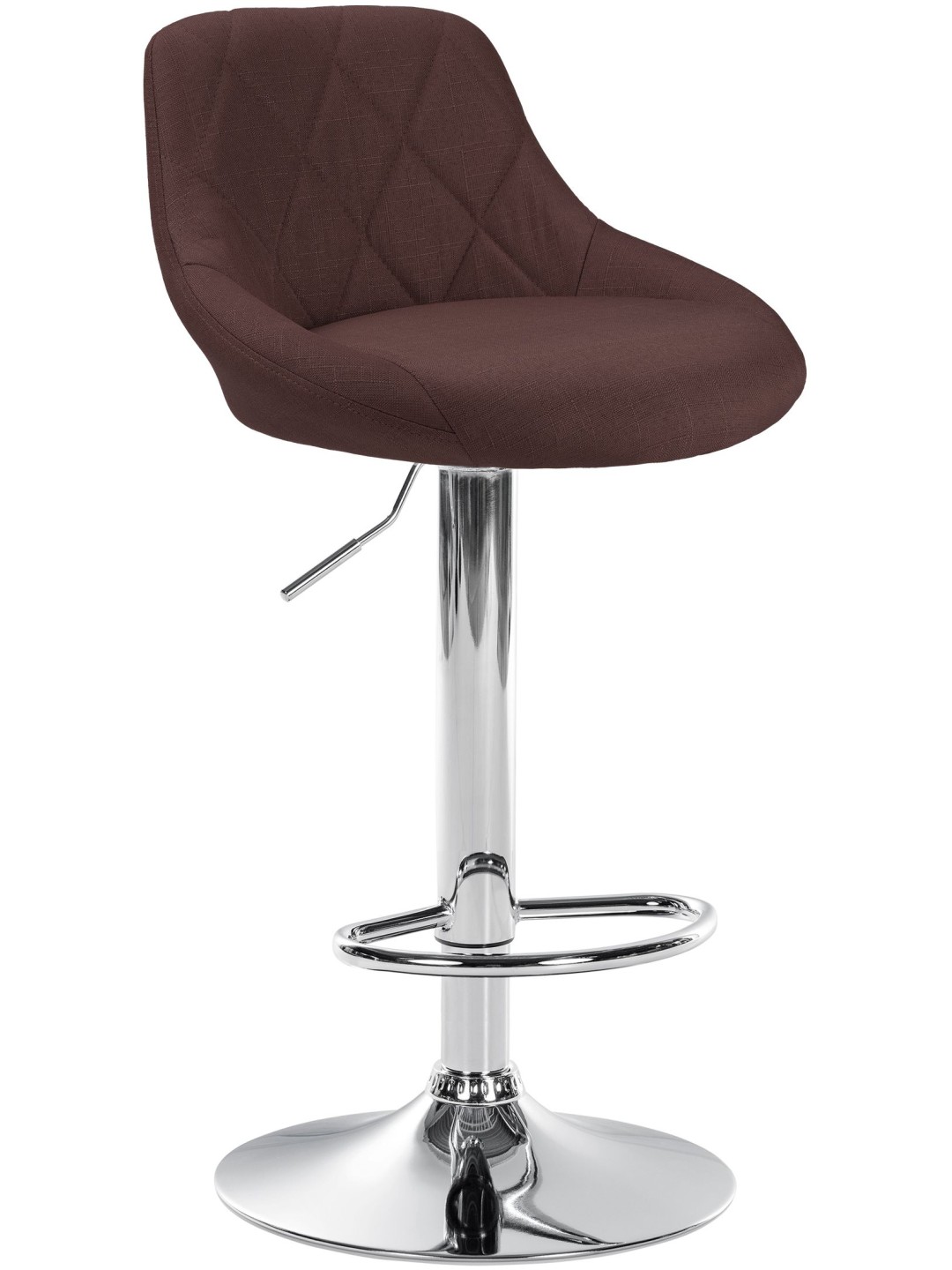 Tabouret de bar Lazio tissu chrome, brun