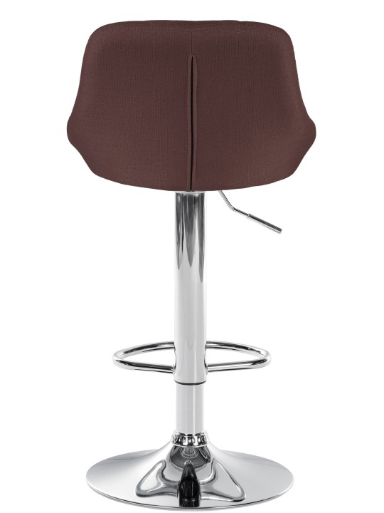 Tabouret de bar Lazio tissu chrome, brun