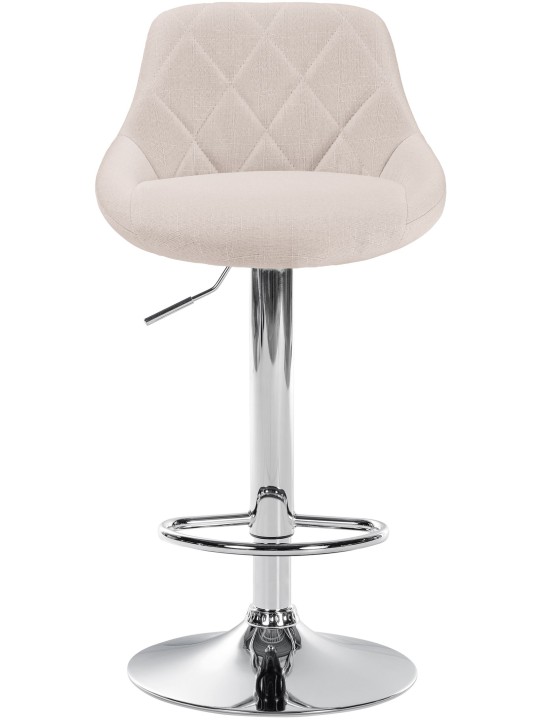 Tabouret de bar Lazio tissu chrome, crème Tabouret de bar Lazio tissu chrome, crème