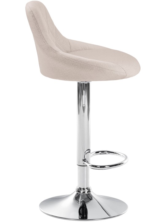 Tabouret de bar Lazio tissu chrome, crème Tabouret de bar Lazio tissu chrome, crème