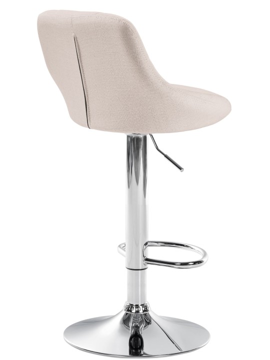 Tabouret de bar Lazio tissu chrome, crème Tabouret de bar Lazio tissu chrome, crème