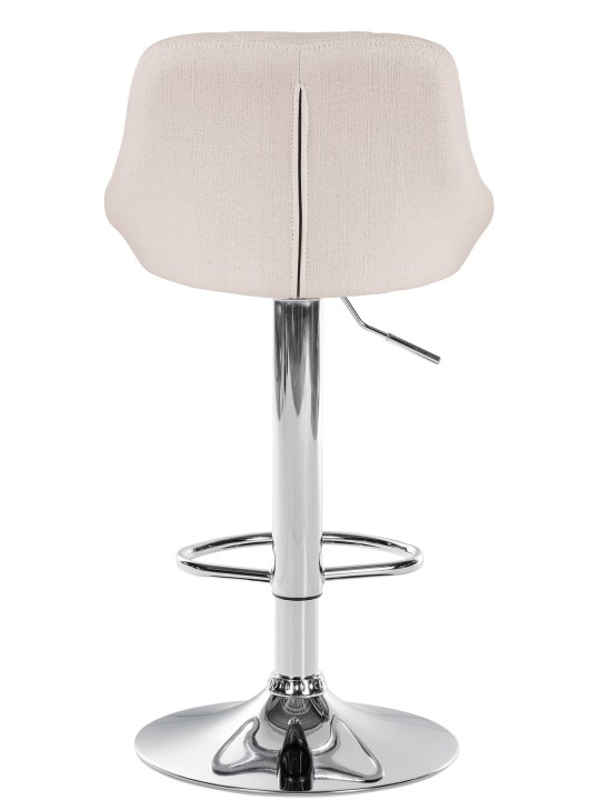 Tabouret de bar Lazio tissu chrome, crème Tabouret de bar Lazio tissu chrome, crème