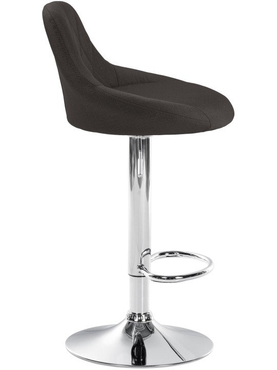 Tabouret de bar Lazio tissu chrome, gris foncé Tabouret de bar Lazio tissu chrome, gris foncé