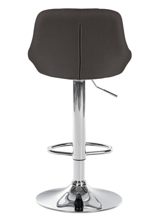 Tabouret de bar Lazio tissu chrome, gris foncé Tabouret de bar Lazio tissu chrome, gris foncé