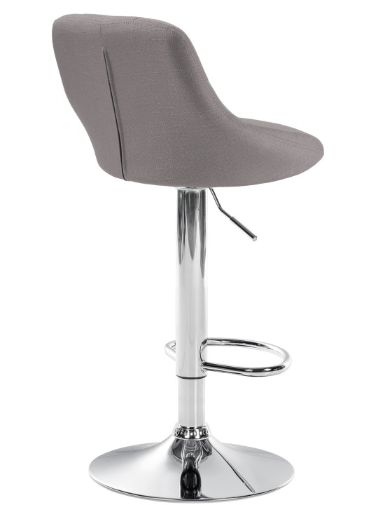 Tabouret de bar Lazio tissu chrome, gris