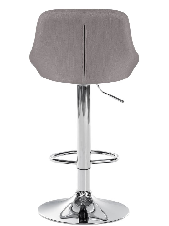 Tabouret de bar Lazio tissu chrome, gris