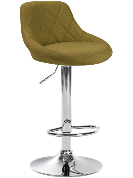 Tabouret de bar Lazio tissu chrome, vert