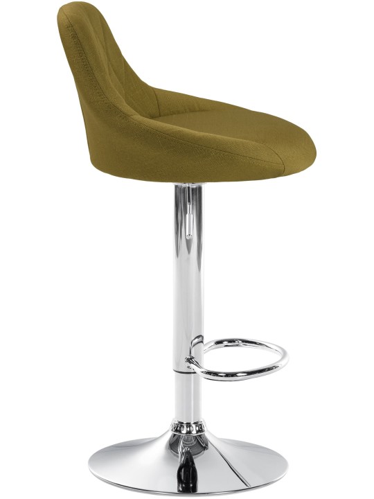 Tabouret de bar Lazio tissu chrome, vert