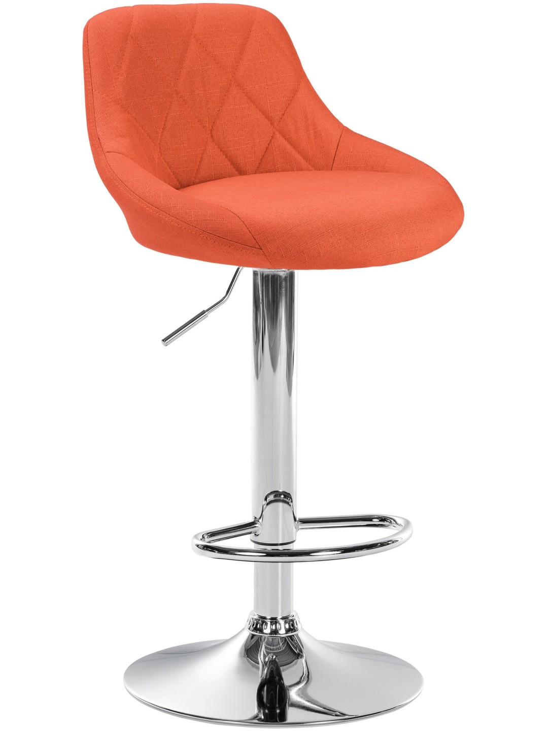Tabouret de bar Lazio tissu chrome, orange
